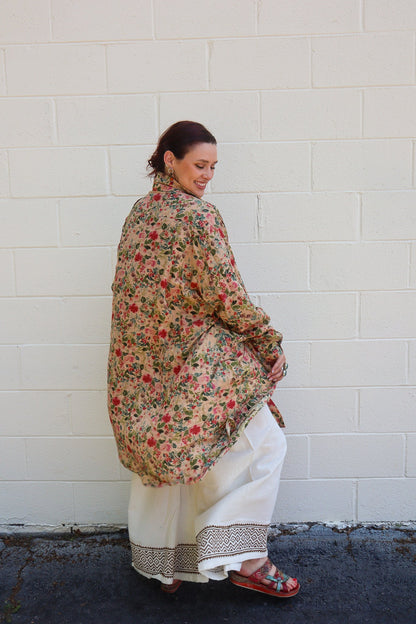Cottage Meadows Duster Jacket in Pink Rose Combo - ivyandlavyboutique Jaded Gypsy