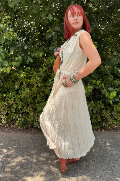Cotton Button Front Dress/Vest - ivyandlavyboutique ivyandlavyboutique