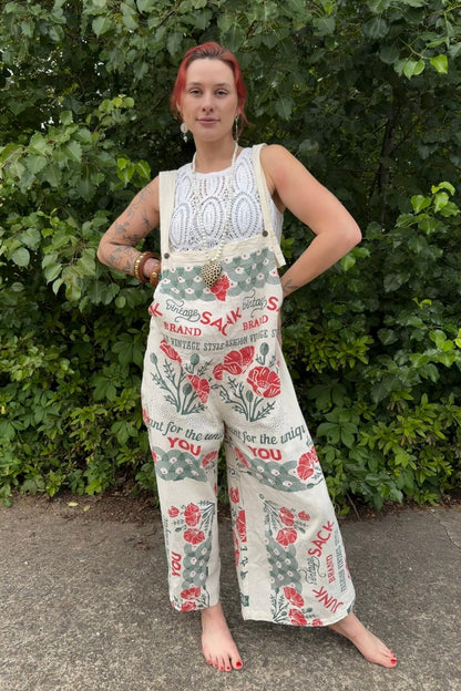 Cotton Jumpsuit in Roses - ivyandlavyboutique Kathmandu Imports