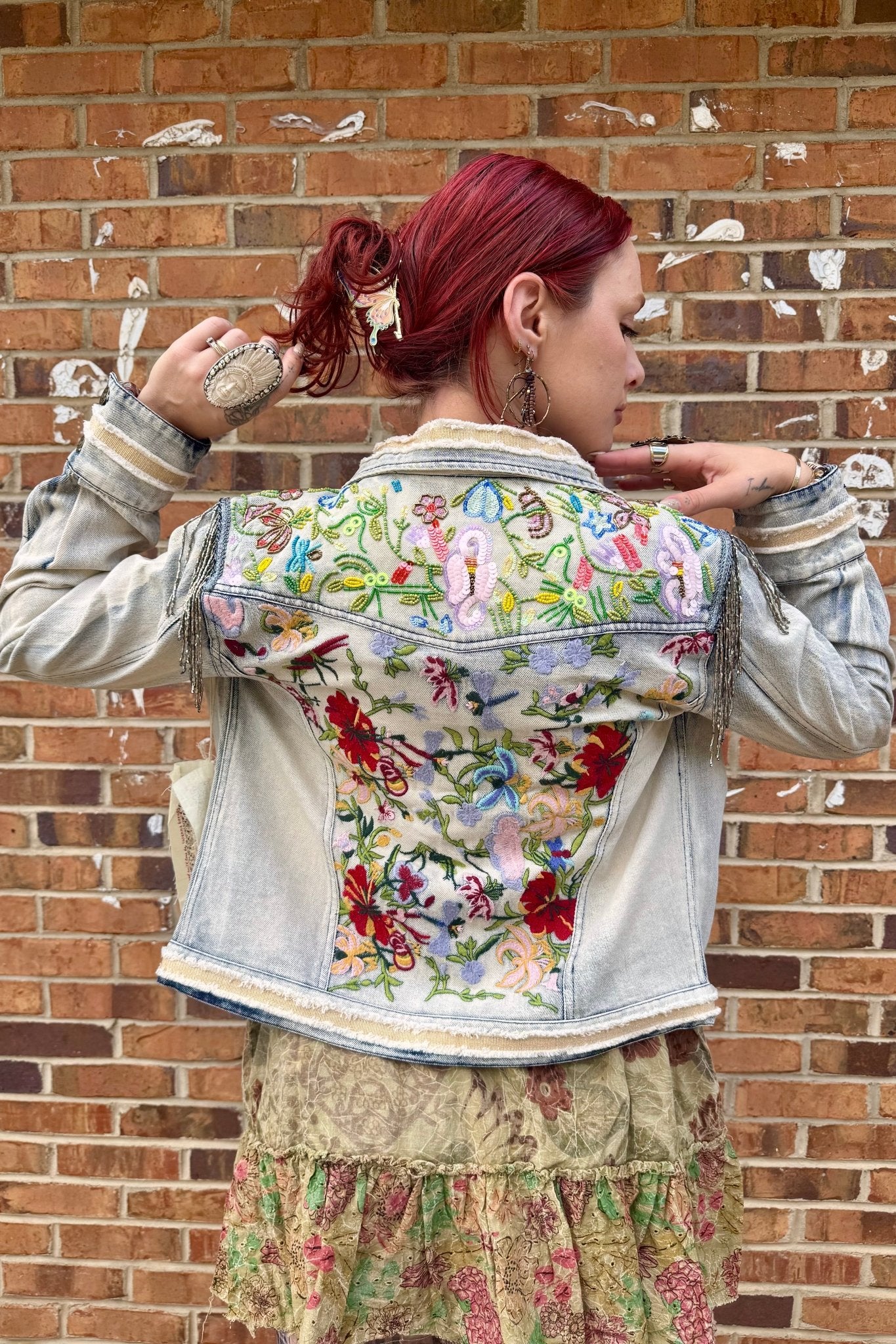 Country Queen Embellished Denim Jacket - ivyandlavyboutique Aratta
