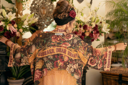 Courage Dear Heart Opera Duster Kimono Robe w/ Sacred Heart - ivyandlavyboutique Market of Stars