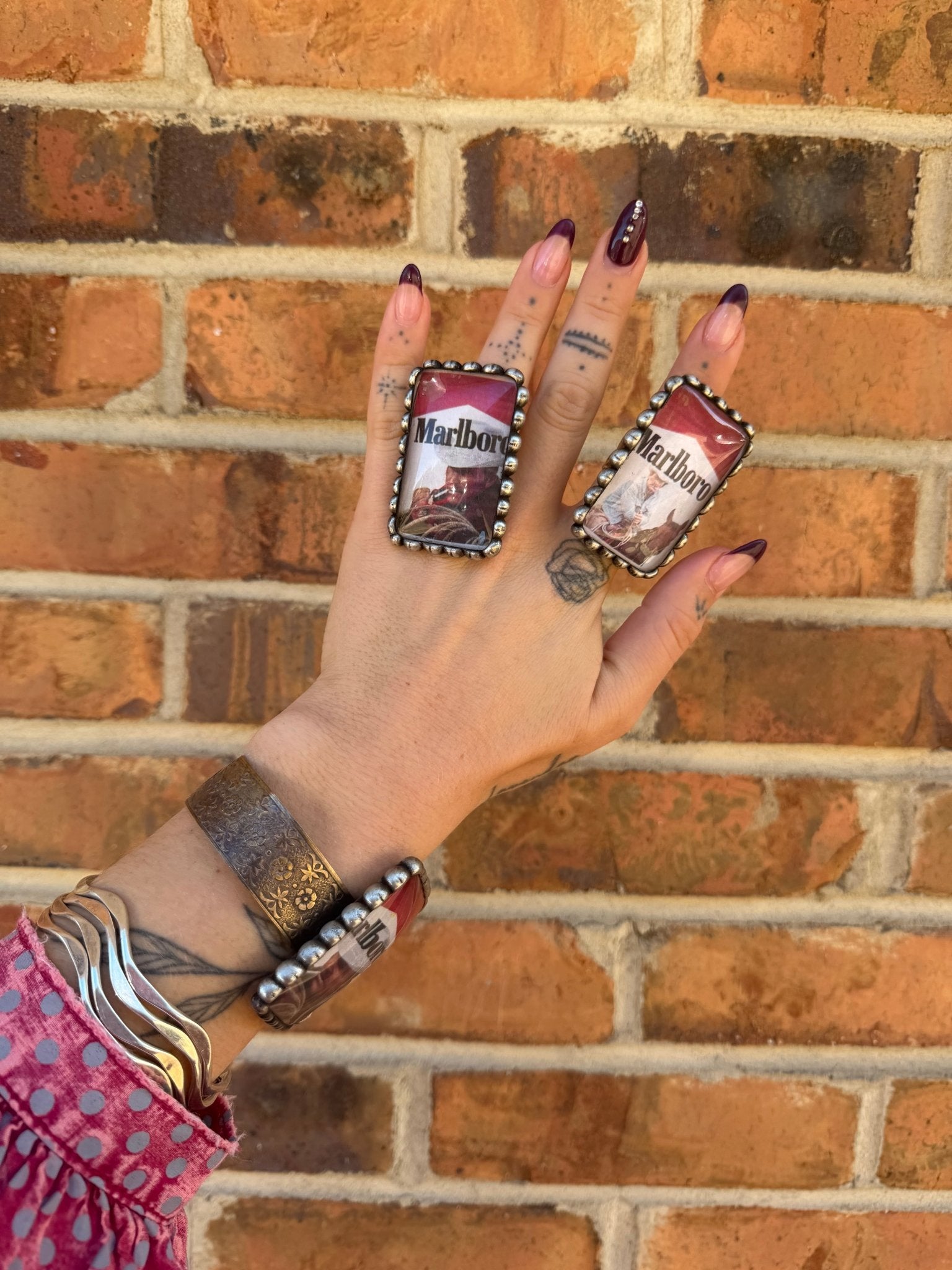 Cowboy Marlboro Cuff or Ring - ivyandlavyboutique Art by Amy