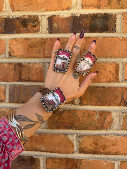 Cowboy Marlboro Cuff or Ring - ivyandlavyboutique Art by Amy