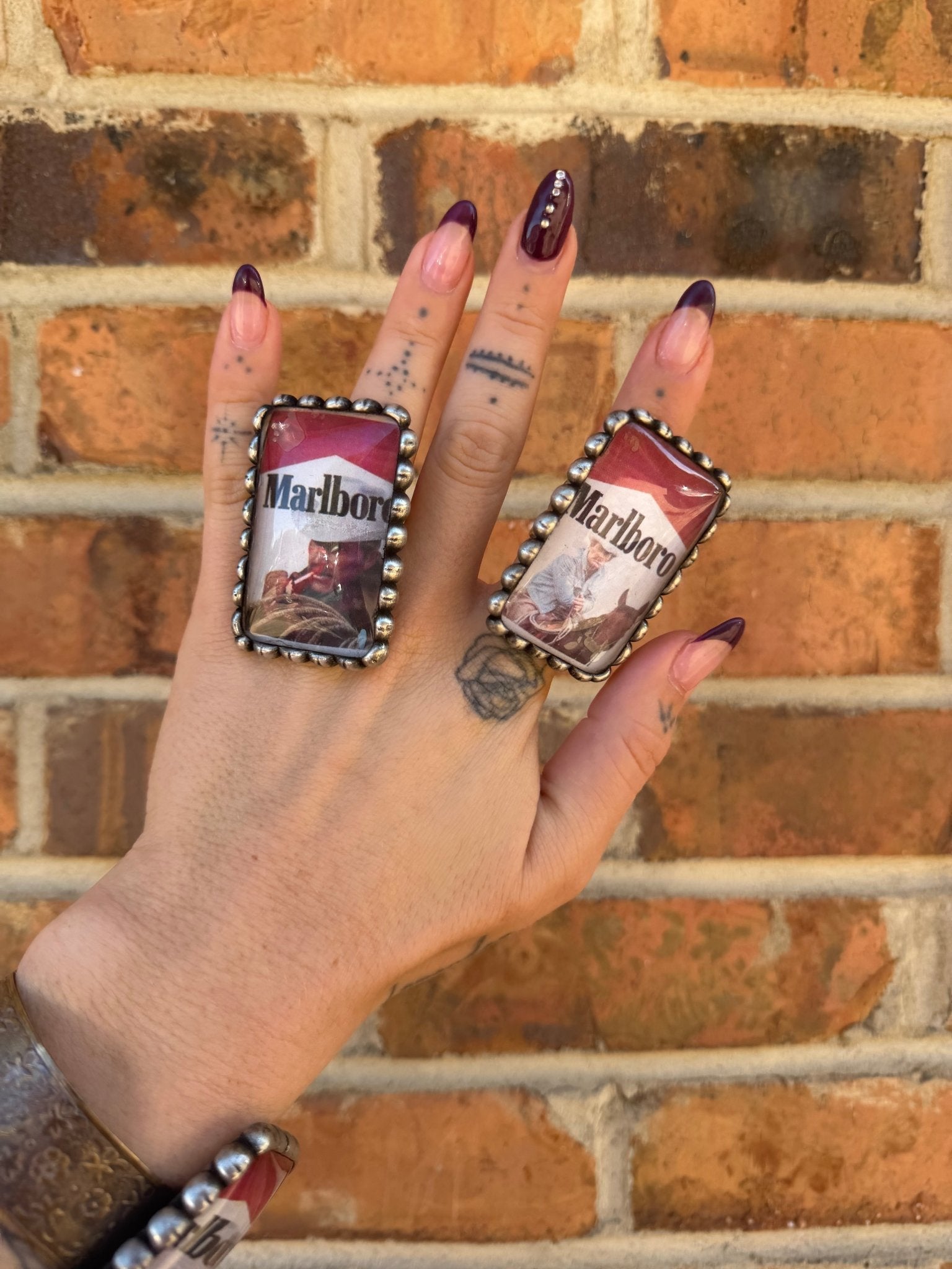 Cowboy Marlboro Cuff or Ring - ivyandlavyboutique Art by Amy