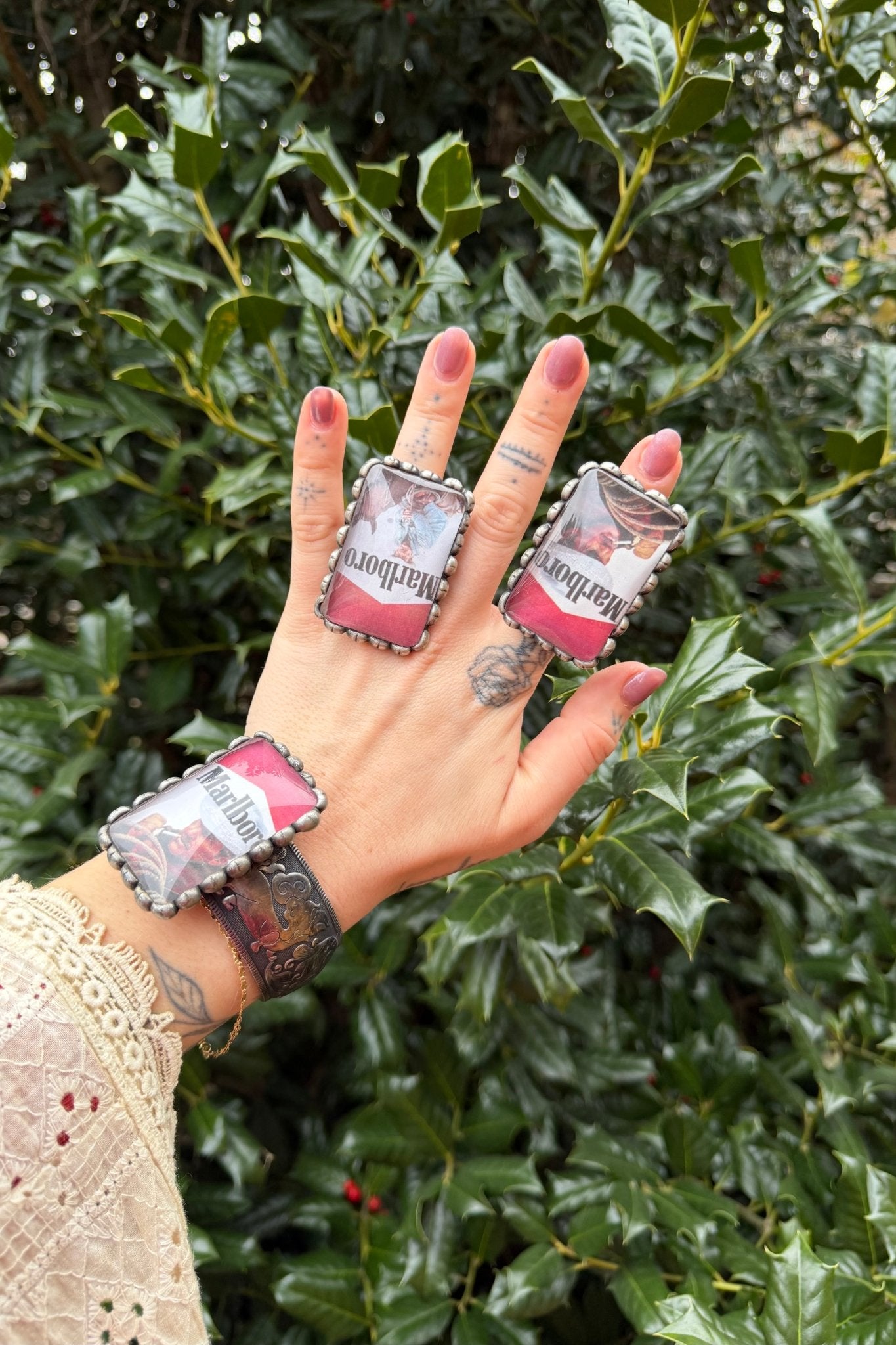 Cowboy Marlboro Cuff or Ring - ivyandlavyboutique Art by Amy