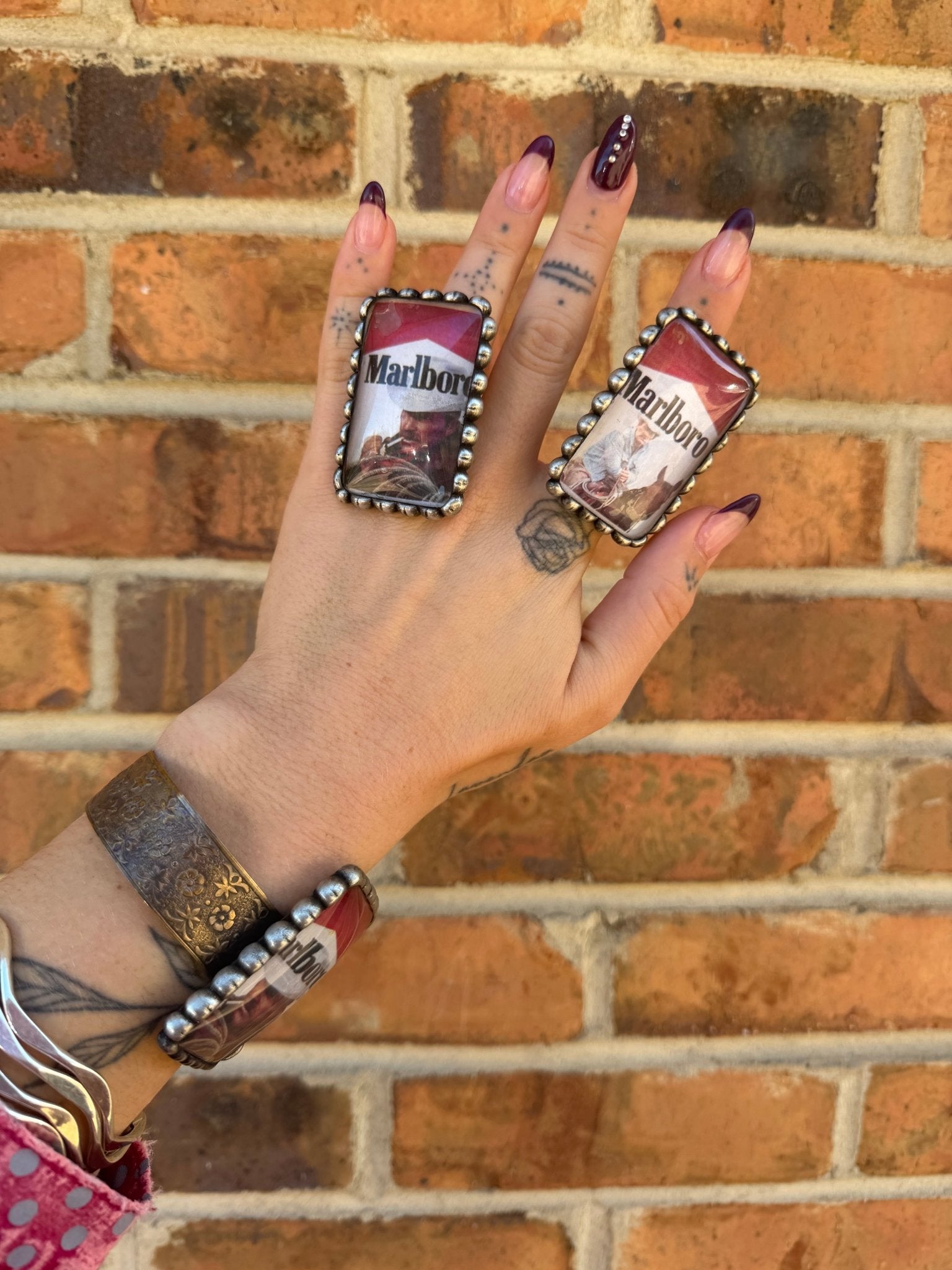 Cowboy Marlboro Cuff or Ring - ivyandlavyboutique Art by Amy