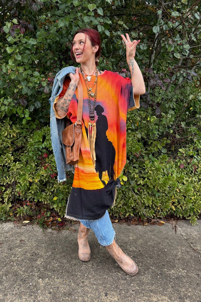 Cowboy Sunset Full Tunic - ivyandlavyboutique LeParisPetit by I Love Linen