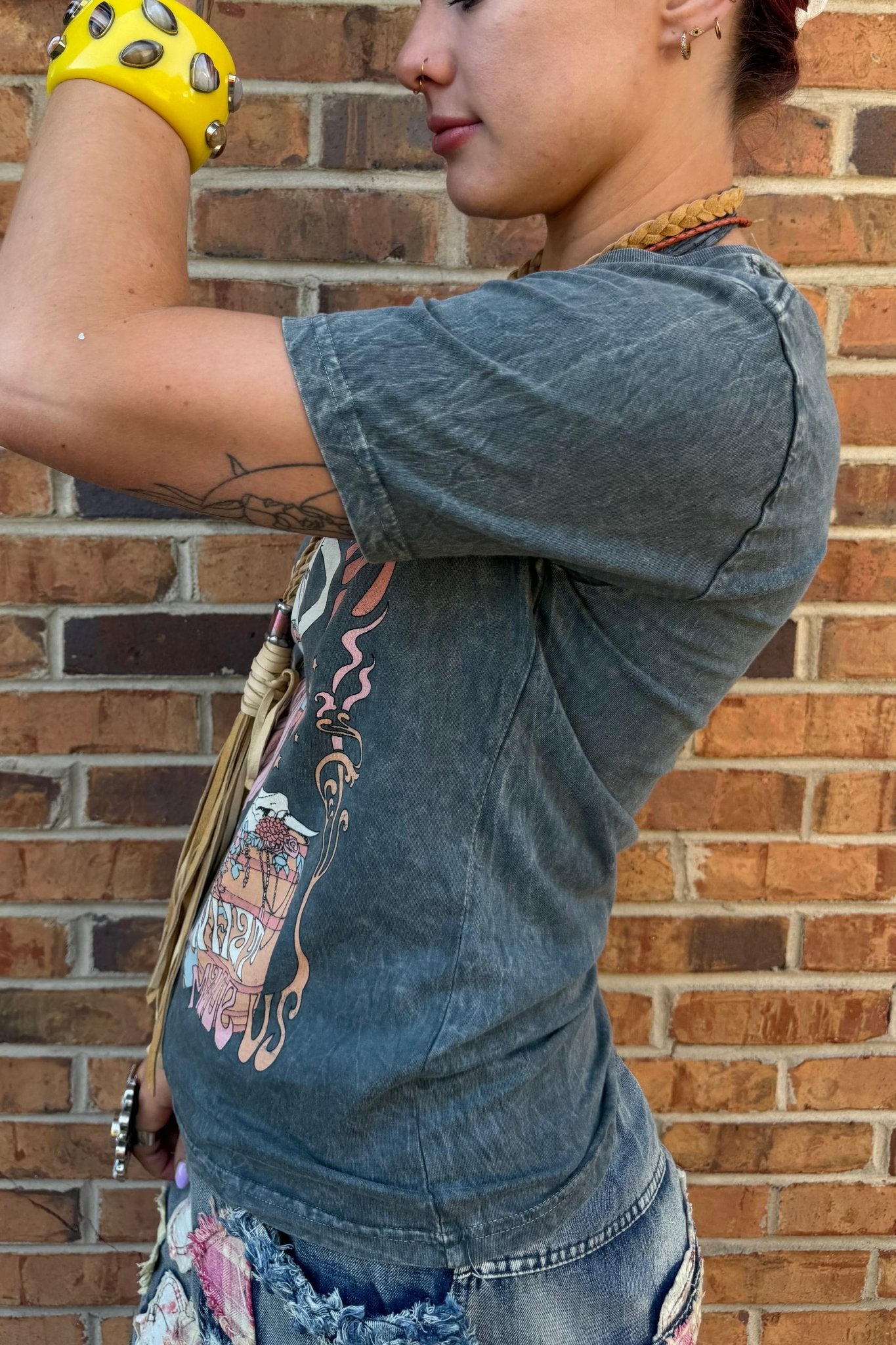 Cowgirl Spirit Wild West Graphic Top - ivyandlavyboutique Lotus Fashion Collection