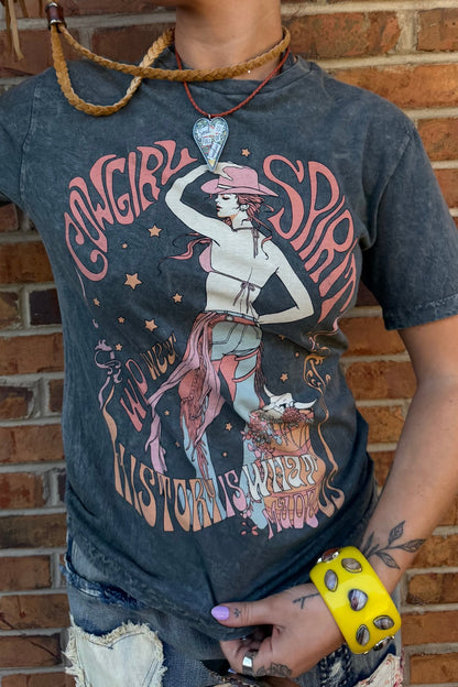 Cowgirl Spirit Wild West Graphic Top - ivyandlavyboutique Lotus Fashion Collection