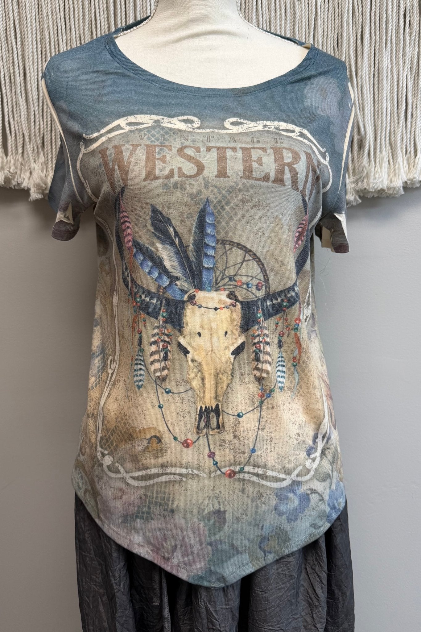 Cowgirl Vibes Short Sleeve Top - ivyandlavyboutique Origami Apparel ~ Lace and Crochet inspired