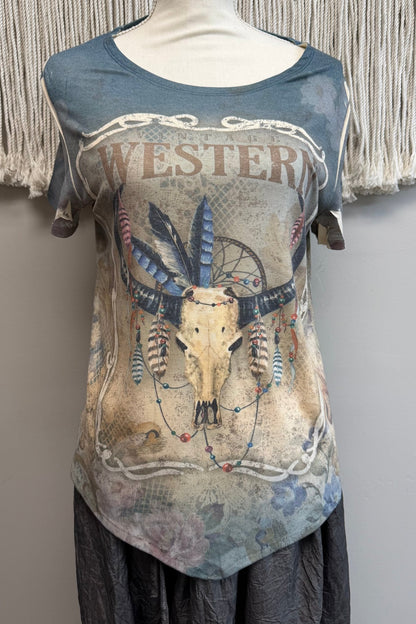 Cowgirl Vibes Short Sleeve Top - ivyandlavyboutique Origami Apparel ~ Lace and Crochet inspired