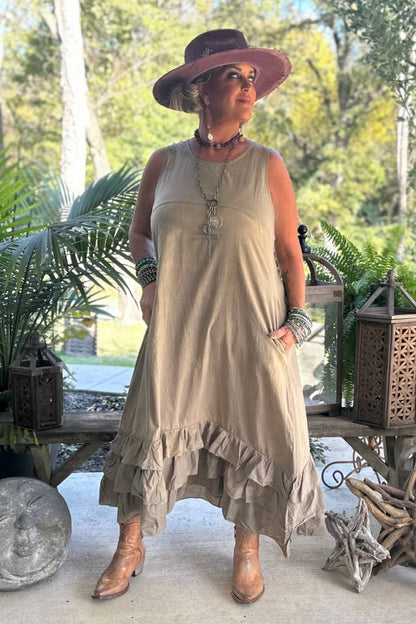 Create Change Dress & Overlay - Vintage Olive - ivyandlavyboutique Jaded Gypsy