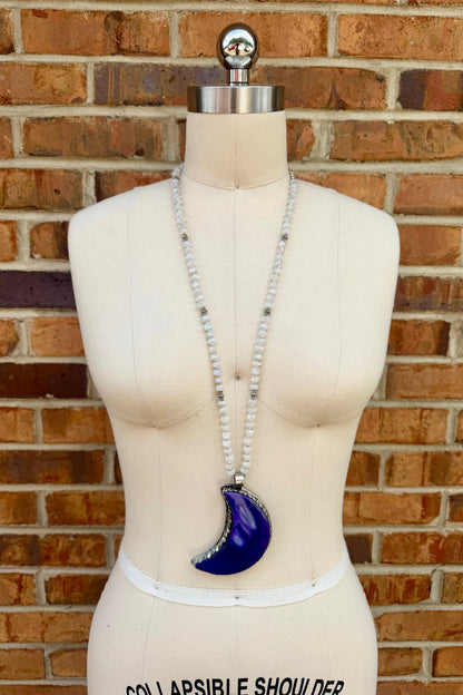 Crescent Moon Drop Necklace - ivyandlavyboutique ivyandlavyboutique
