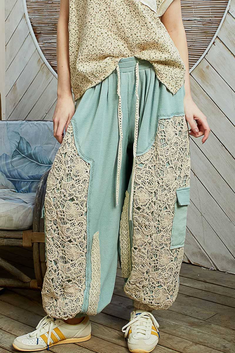 Crochet mix solid pattern thermal knitted bottom - ivyandlavyboutique Pol Clothing