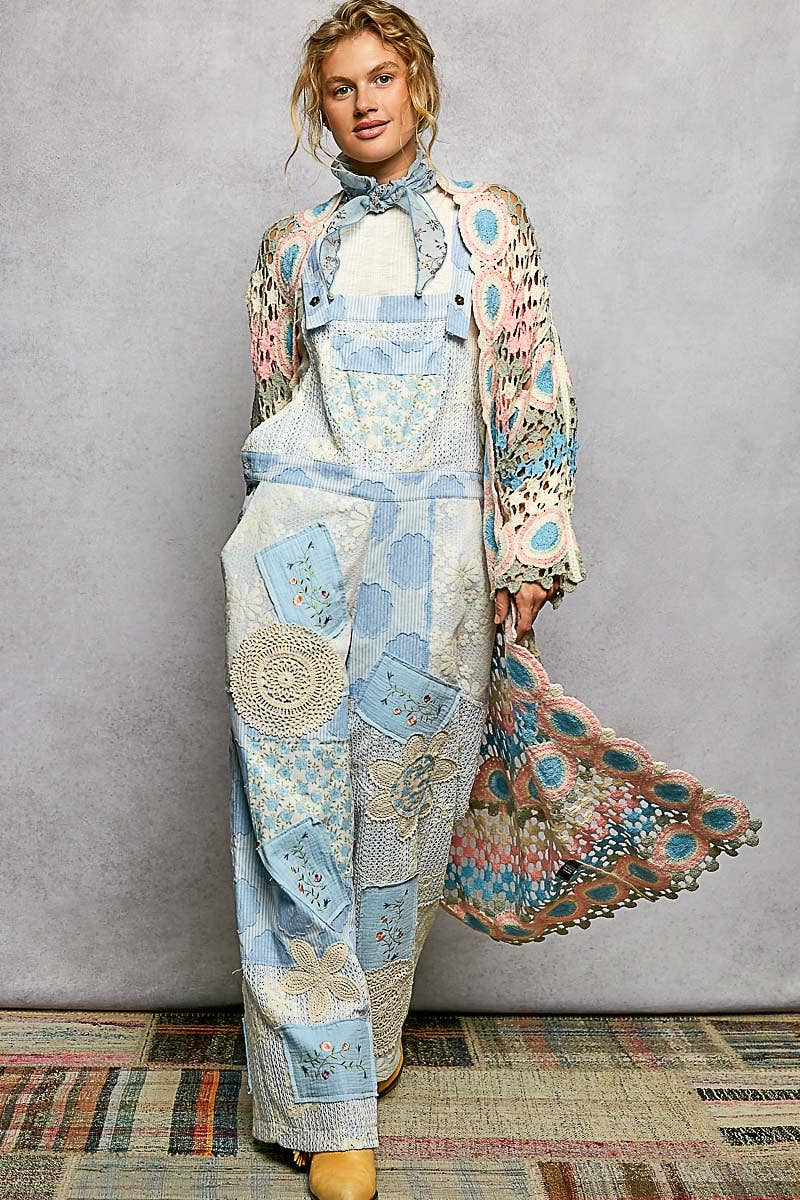 Crochet Stripe Open - Knit Scalloped Long Sleeve Cardigan in Sage - ivyandlavyboutique Pol Clothing