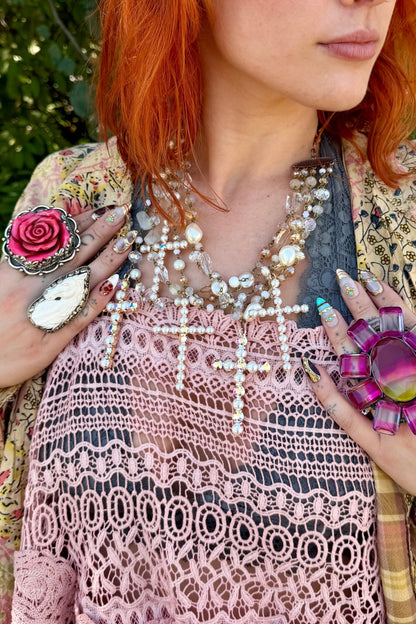 Cross my Heart Necklace - ivyandlavyboutique Gypsy South