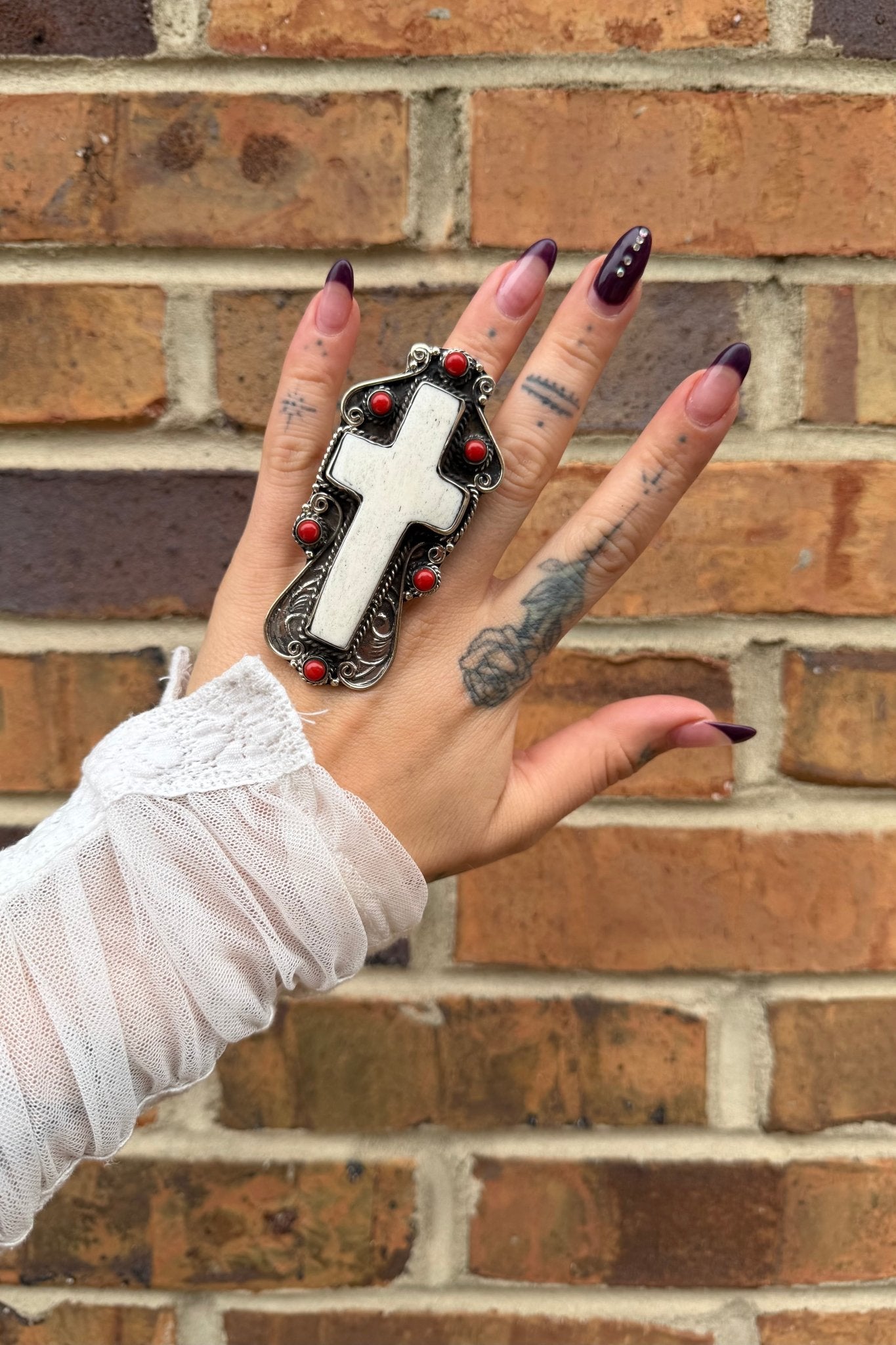 Cross Statement with Reds Ring - ivyandlavyboutique ivyandlavyboutique