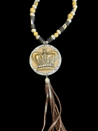Crown Me Tassel Necklace - ivyandlavyboutique A Rare Bird Shop