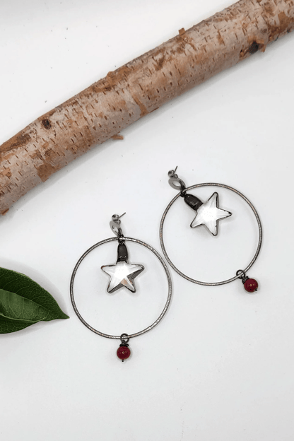 Crystal Star Large Hoop Earrings - ivyandlavyboutique Spirit Lala