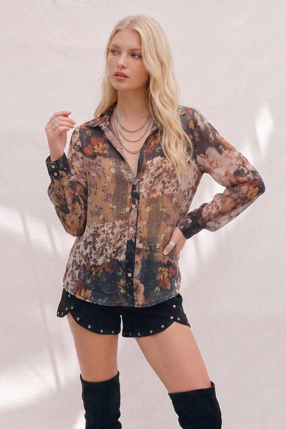 Easy Breezy Babe Button Floral Top