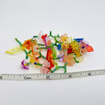 Hand-woven Long Flower Tassel Earrings: Mixed color