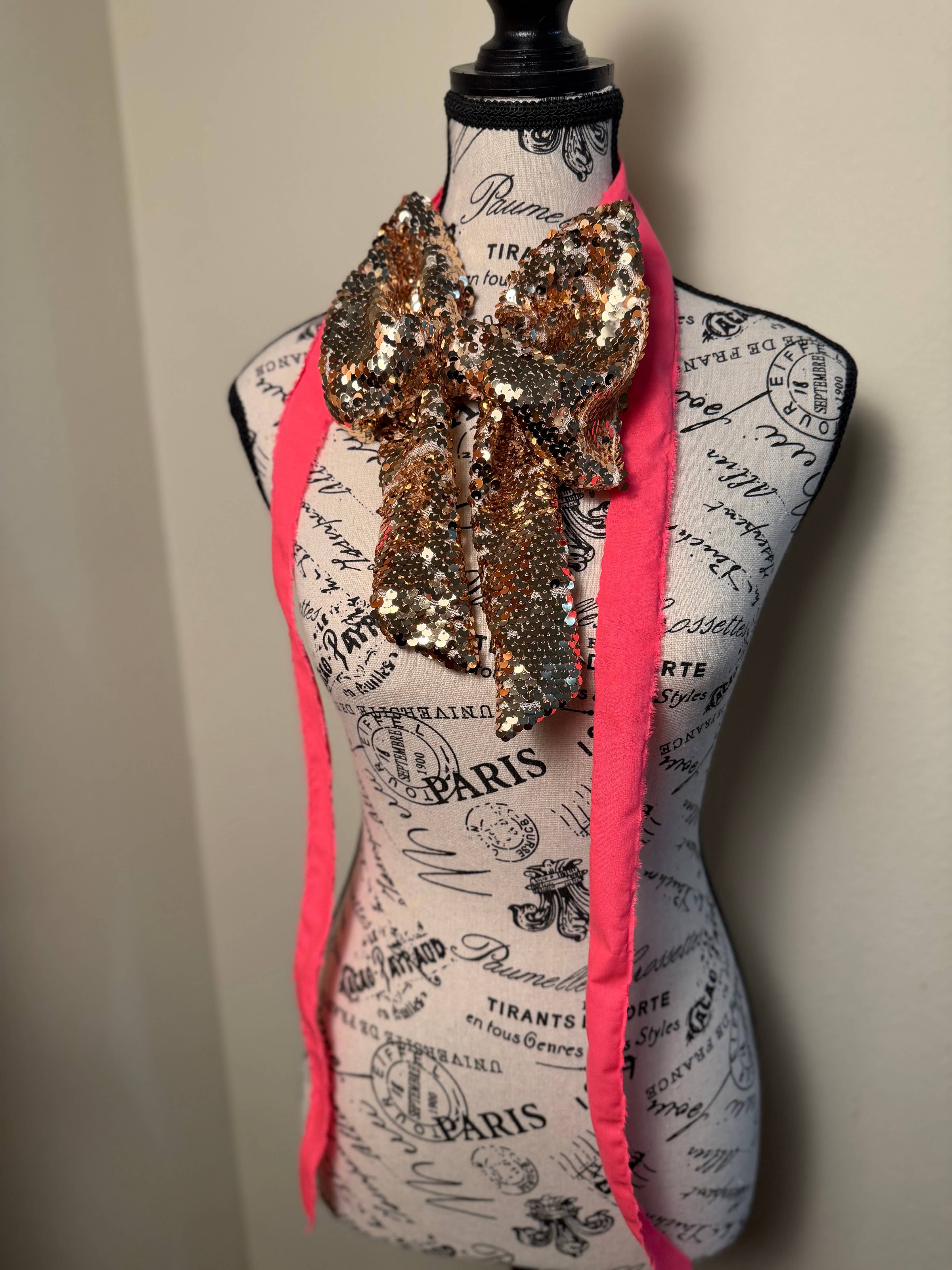 SEQUIN BOW TIE JABOT : STARLIT