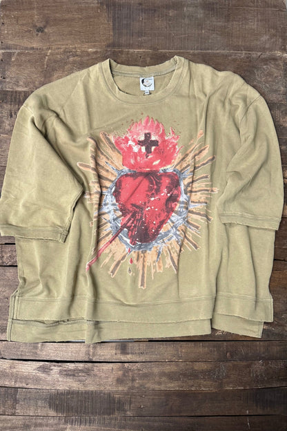 Dance With the Moon Olive Sacred Heart - ivyandlavyboutique Jaded Gypsy