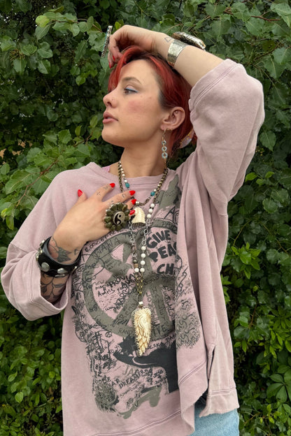 Dance With The Moon Sweatshirt Peace - ivyandlavyboutique Jaded Gypsy