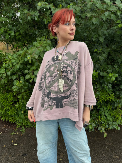 Dance With The Moon Sweatshirt Peace - ivyandlavyboutique Jaded Gypsy