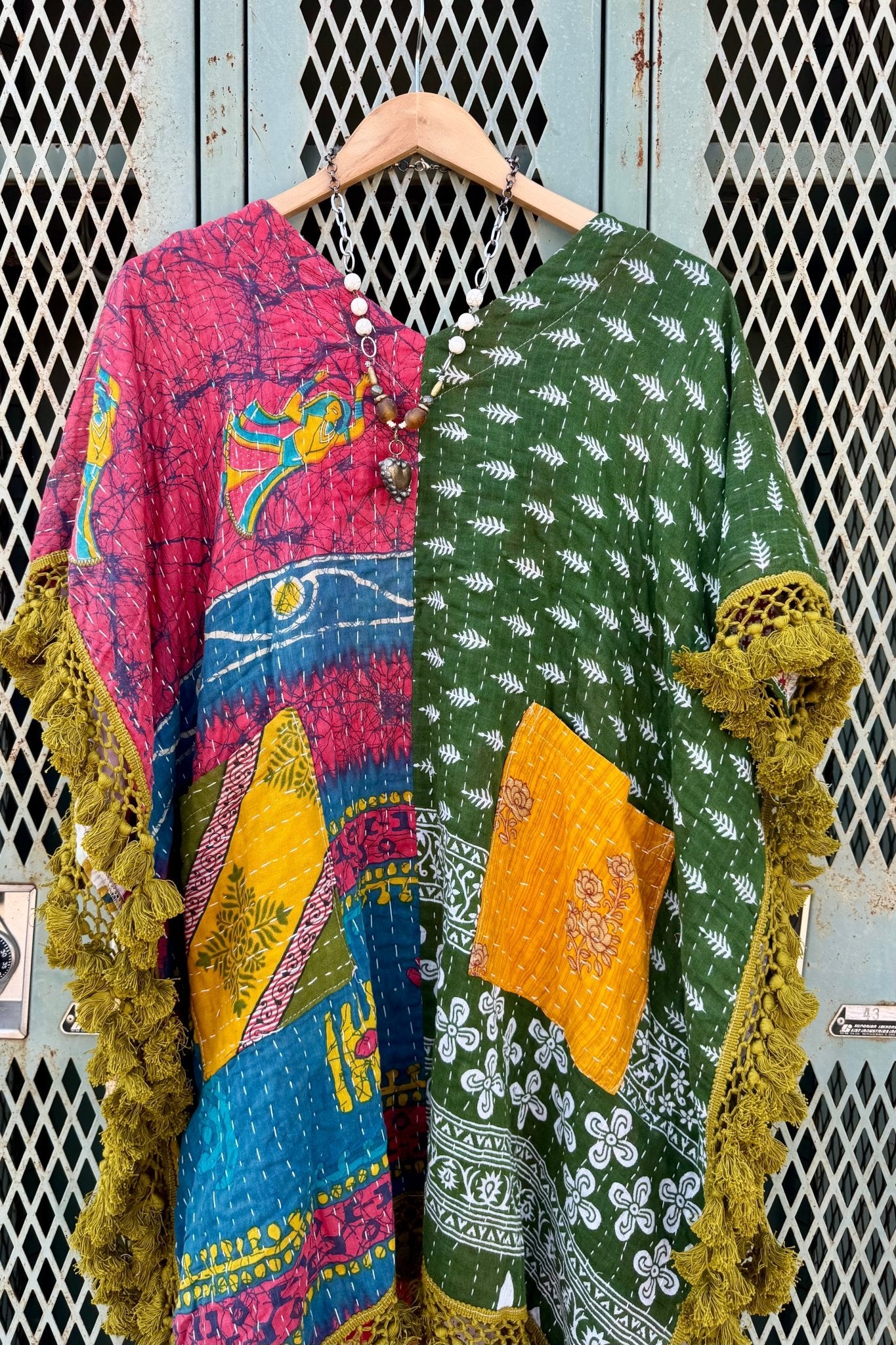Day Dreamer Kantha Poncho Top - Combo 1 - ivyandlavyboutique Kathmandu Imports