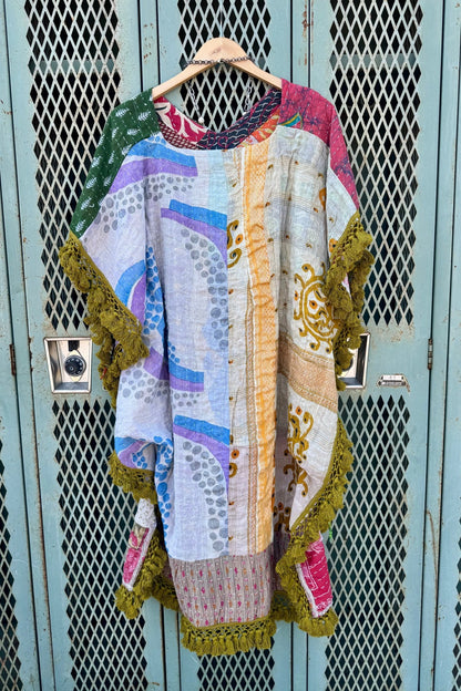 Day Dreamer Kantha Poncho Top - Combo 1 - ivyandlavyboutique Kathmandu Imports