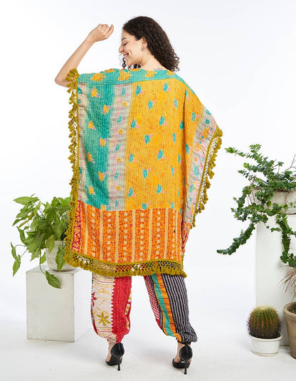 Day Dreamer Kantha Poncho Top - Combo 6 - ivyandlavyboutique Kathmandu Imports