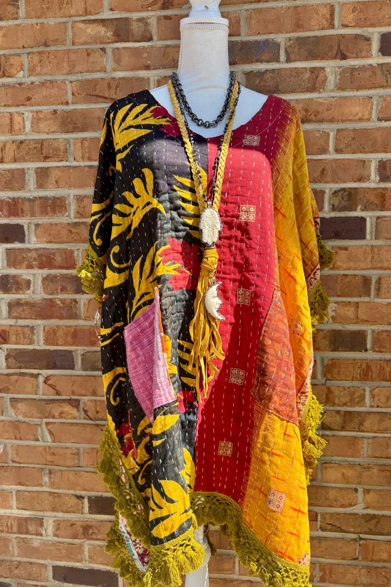 Day Dreamer Kantha Poncho Top - Combo 6 - ivyandlavyboutique Kathmandu Imports