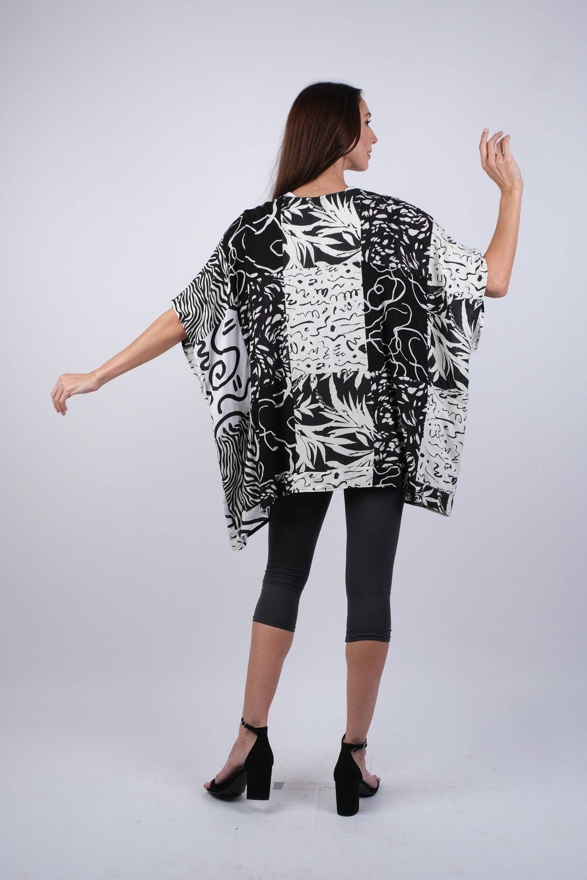 Black & White Aura Patchwork Cardigan