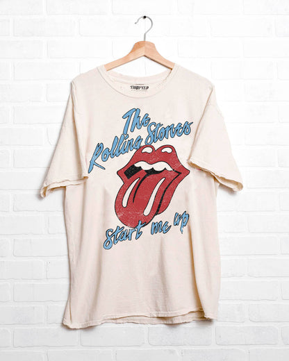 Rolling Stones Start Me Up Off White Thrifted Graphic Tee