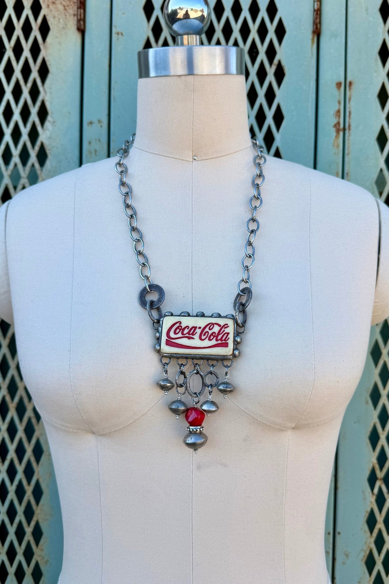 Decked OUT Dominos Coke Necklace - ivyandlavyboutique Art by Amy