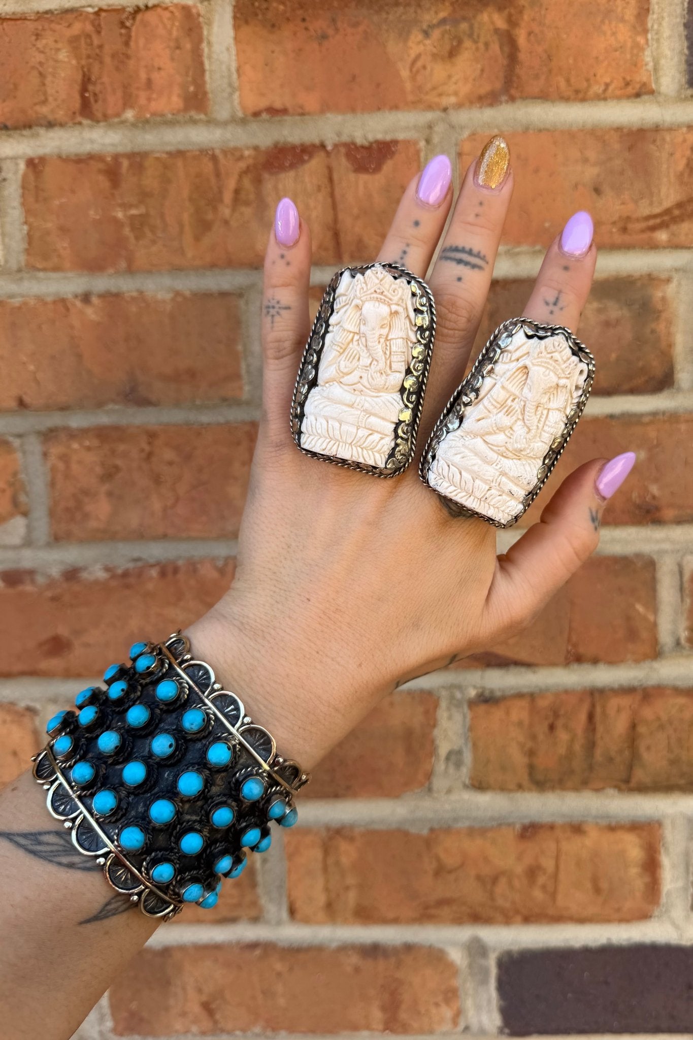 Deity Carved Statement Ring - ivyandlavyboutique ivyandlavyboutique