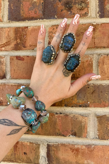 Deity Face Ring in Laborite - ivyandlavyboutique ivyandlavyboutique