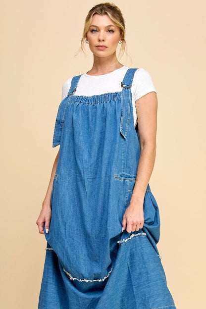 denim dress VD72216 - ivyandlavyboutique Vervet