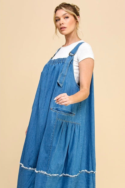 denim dress VD72216 - ivyandlavyboutique Vervet