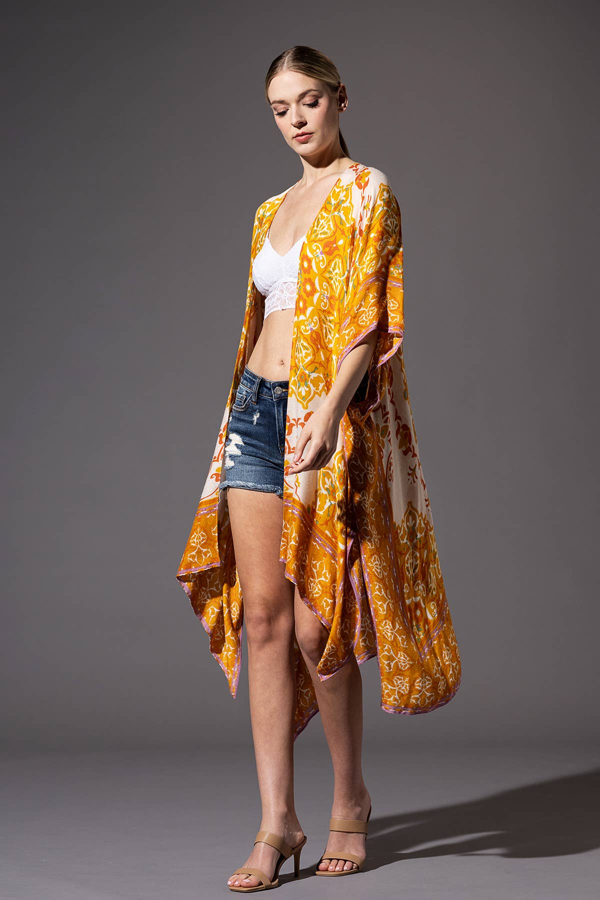 Desert Gold Mandala Flower Kimono - ivyandlavyboutique Urbanista