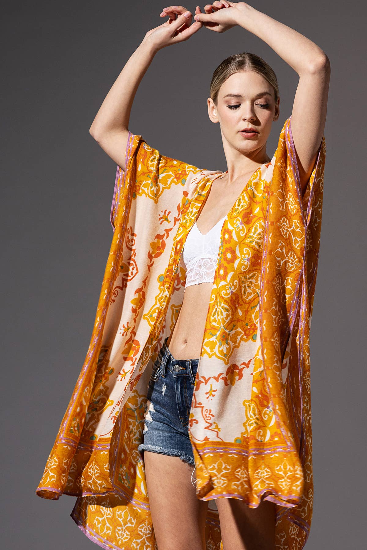 Desert Gold Mandala Flower Kimono - ivyandlavyboutique Urbanista