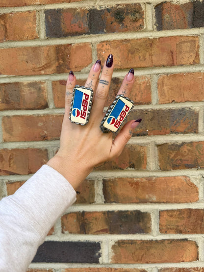 Diet Pepsi & Pepsi Domino Cuff Bracelet or Ring - ivyandlavyboutique ivyandlavyboutique