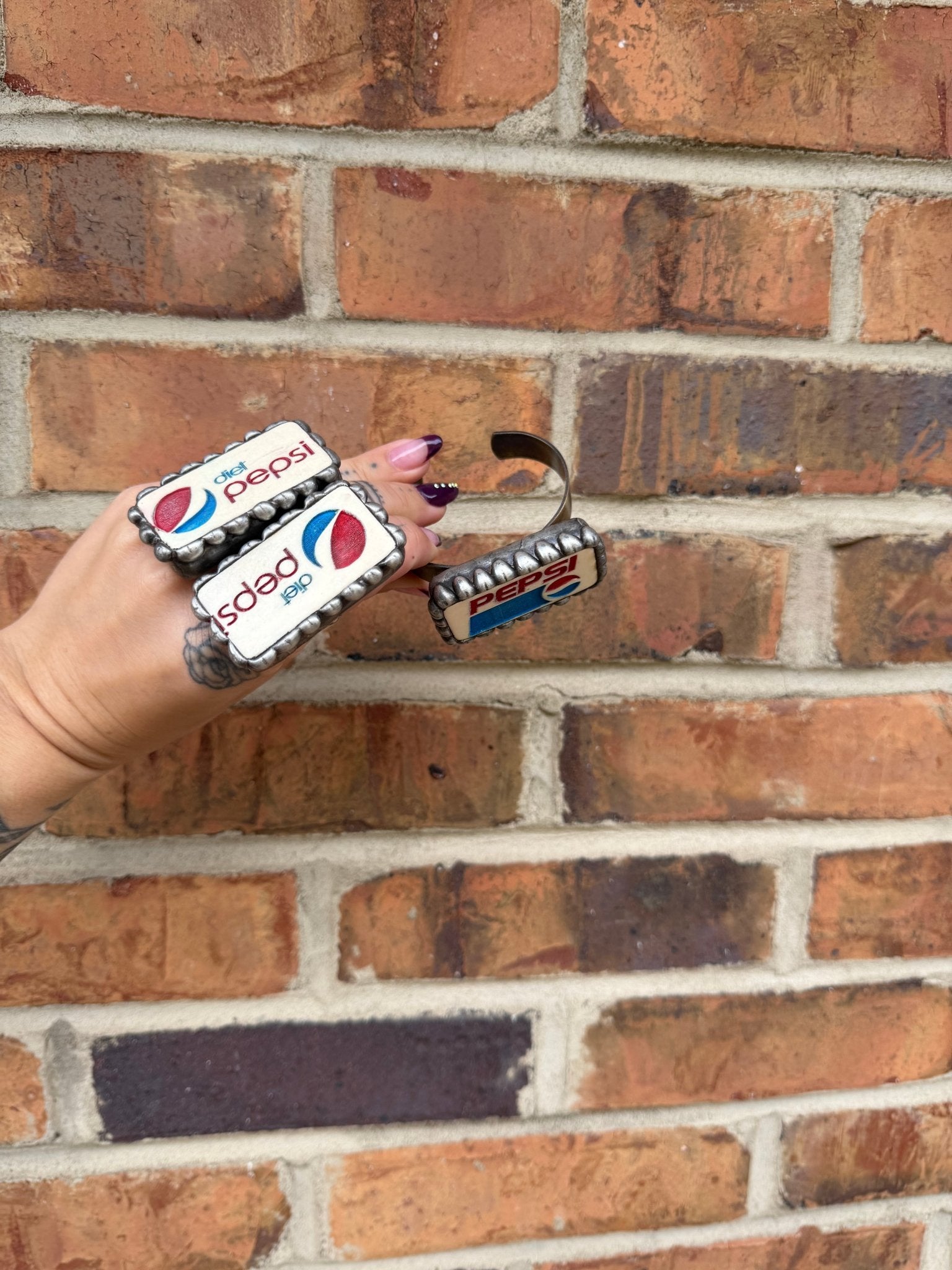 Diet Pepsi & Pepsi Domino Cuff Bracelet or Ring - ivyandlavyboutique ivyandlavyboutique
