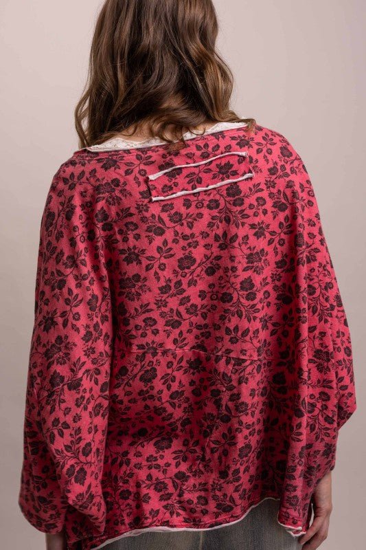 Ditzy Flower Flowy Top - Boho Wanderlust Boutique Blue Velvet