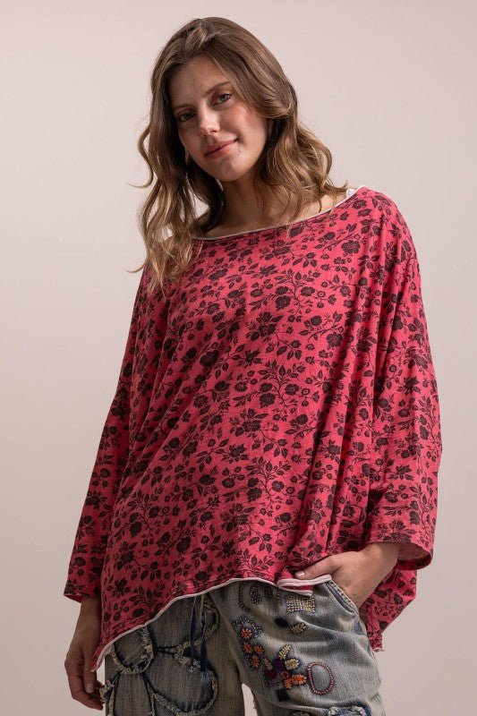 Ditzy Flower Flowy Top - Boho Wanderlust Boutique Blue Velvet