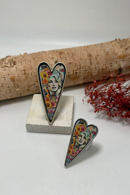 Dolly Abstract Art Heart Adjustable Ring - ivyandlavyboutique Spirit Lala
