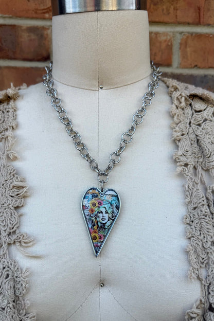 Dolly Large Reversible Heart Pendant Necklace - ivyandlavyboutique Spirit Lala