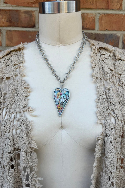 Dolly Large Reversible Heart Pendant Necklace - ivyandlavyboutique Spirit Lala