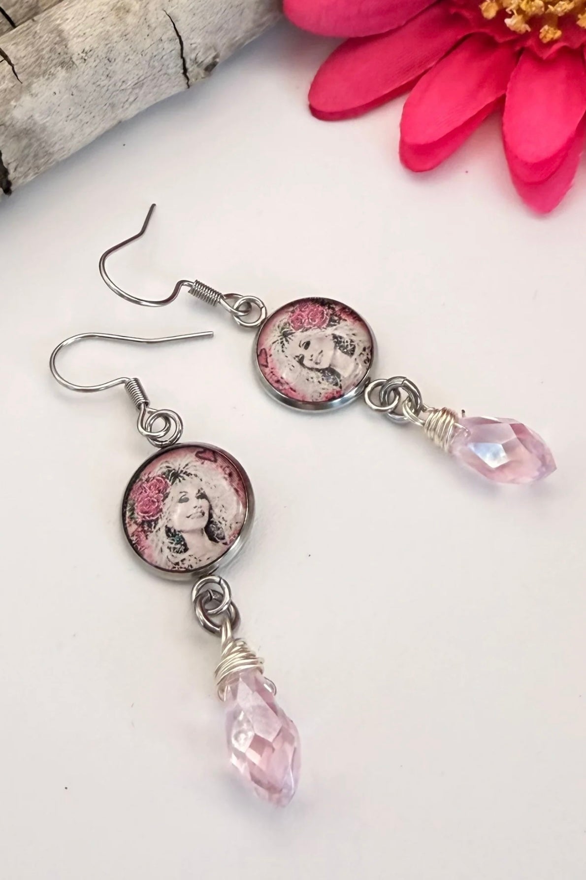 Dolly Pink Circle Bead Drop EarringsRegular price - ivyandlavyboutique Spirit Lala